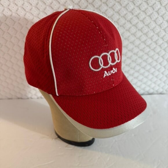 Other - VTG Audi Lightweight Sports Cap -Red with White Logo, Trim, & Accents